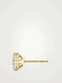 14K Gold Brilliant Round VRAI Created Diamond Solitaire Stud Earring