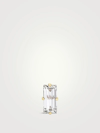 14K Gold Iconic Baguette Stud Earring With Lab Grown Diamond