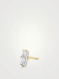 14K Gold Iconic Baguette Stud Earring With Lab Grown Diamond