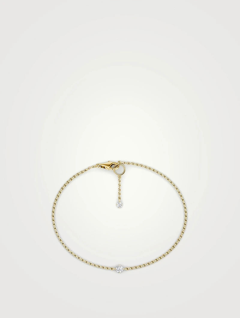14K Gold Duo Lariat Bracelet With Lab Grown Diamonds