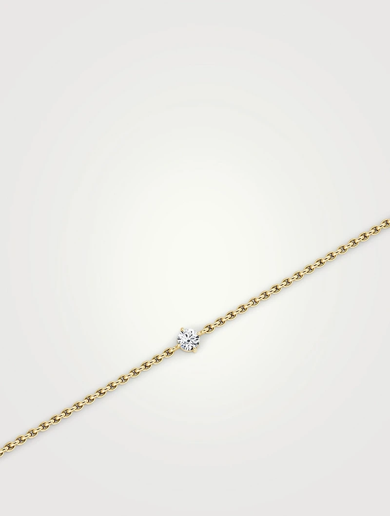 14K Gold Duo Lariat Bracelet With Lab Grown Diamonds