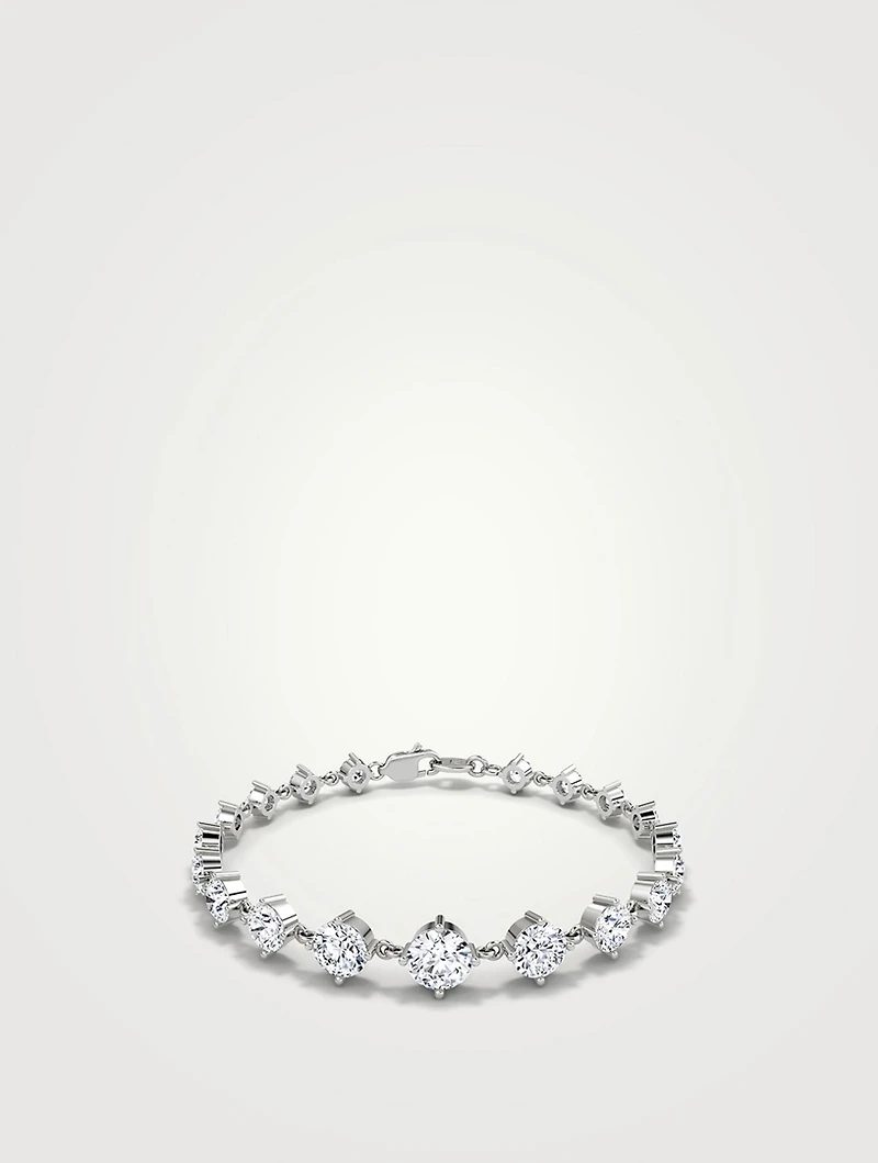 14K White Gold Linked Tennis Bracelet With Lab Grown Diamonds