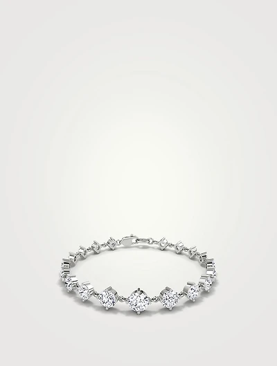 14K White Gold Linked Tennis Bracelet With Lab Grown Diamonds
