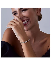 14K White Gold Linked Tennis Bracelet With Lab Grown Diamonds