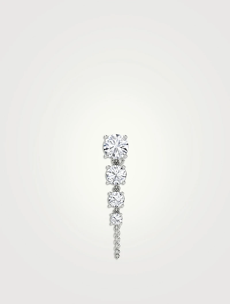 14K White Gold Linked Tennis Earring With Lab Grown Diamonds