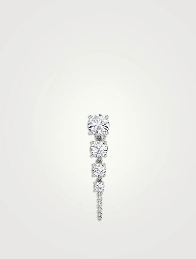 14K White Gold Linked Tennis Earring With Lab Grown Diamonds