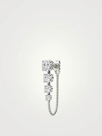 14K White Gold Linked Tennis Earring With Lab Grown Diamonds