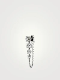 14K White Gold Linked Tennis Earring With Lab Grown Diamonds