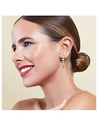 14K White Gold Linked Tennis Earring With Lab Grown Diamonds