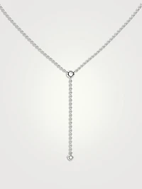 14K White Gold Duo Lariat Necklace With Lab Grown Diamonds