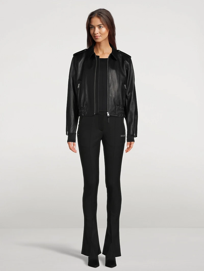 Jolene Leather Bomber Jacket