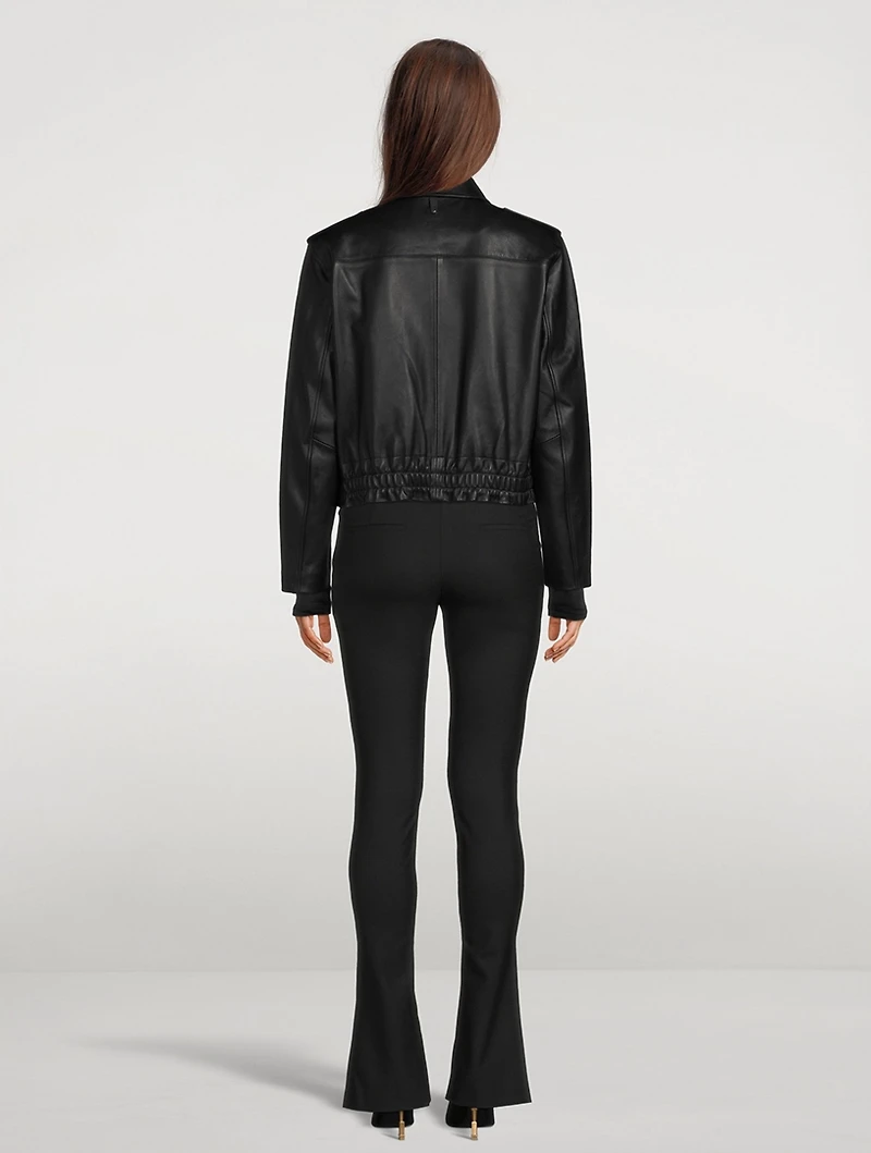 Jolene Leather Bomber Jacket