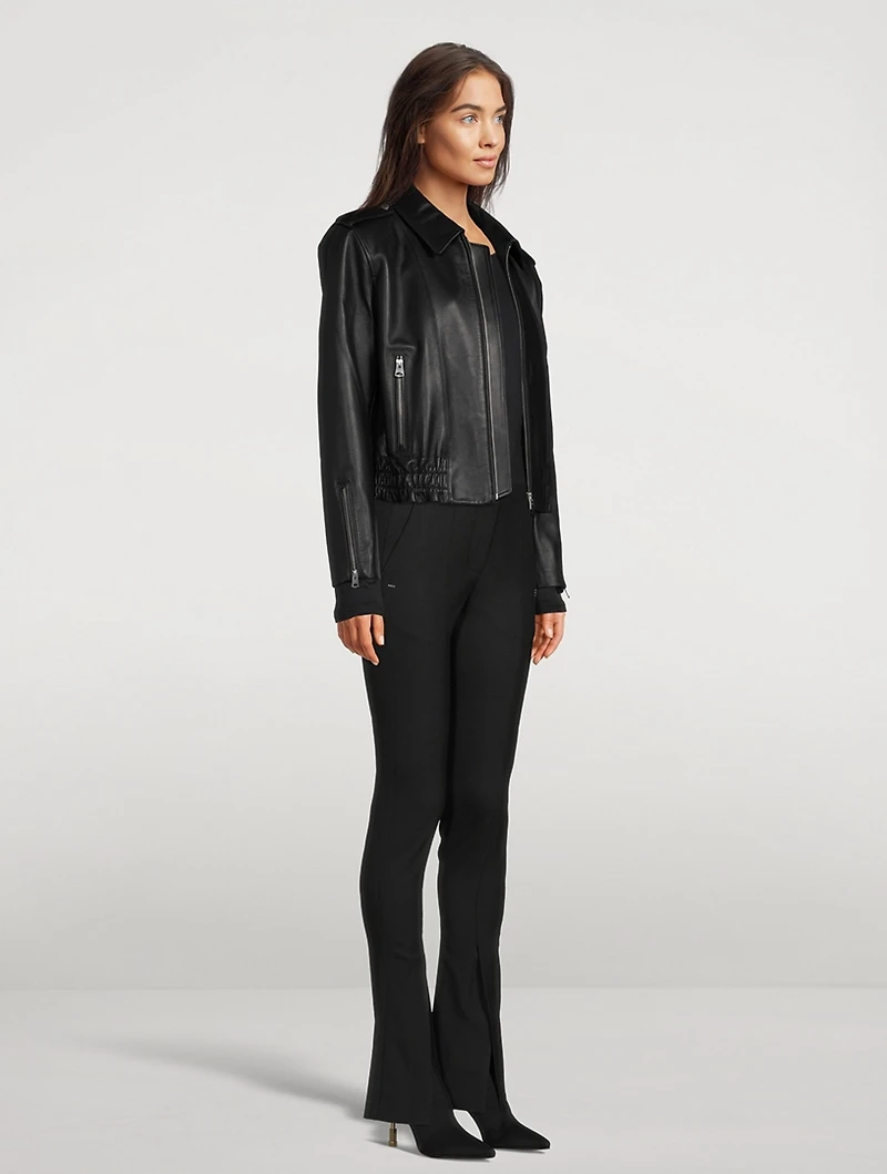 Jolene Leather Bomber Jacket