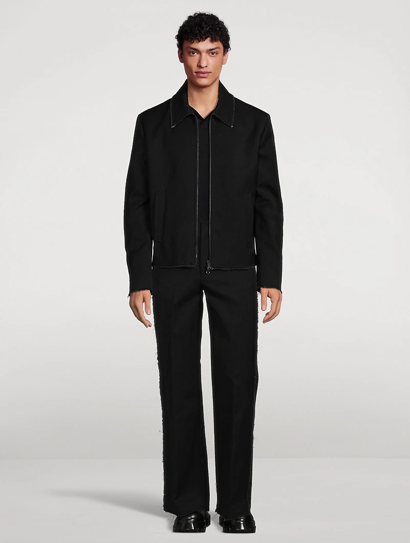 P-Prom Frayed Straight-Leg Pants
