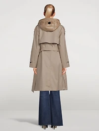 Trisha Double-Breasted Down Trench Coat