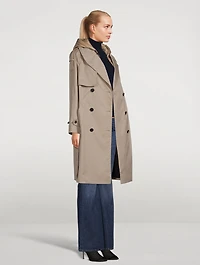 Trisha Double-Breasted Down Trench Coat