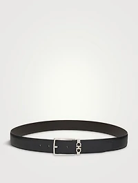 Gancini Leather Reversible Belt