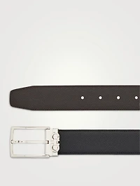 Gancini Leather Reversible Belt