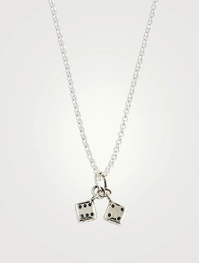 Silver Dice Pendant Necklace