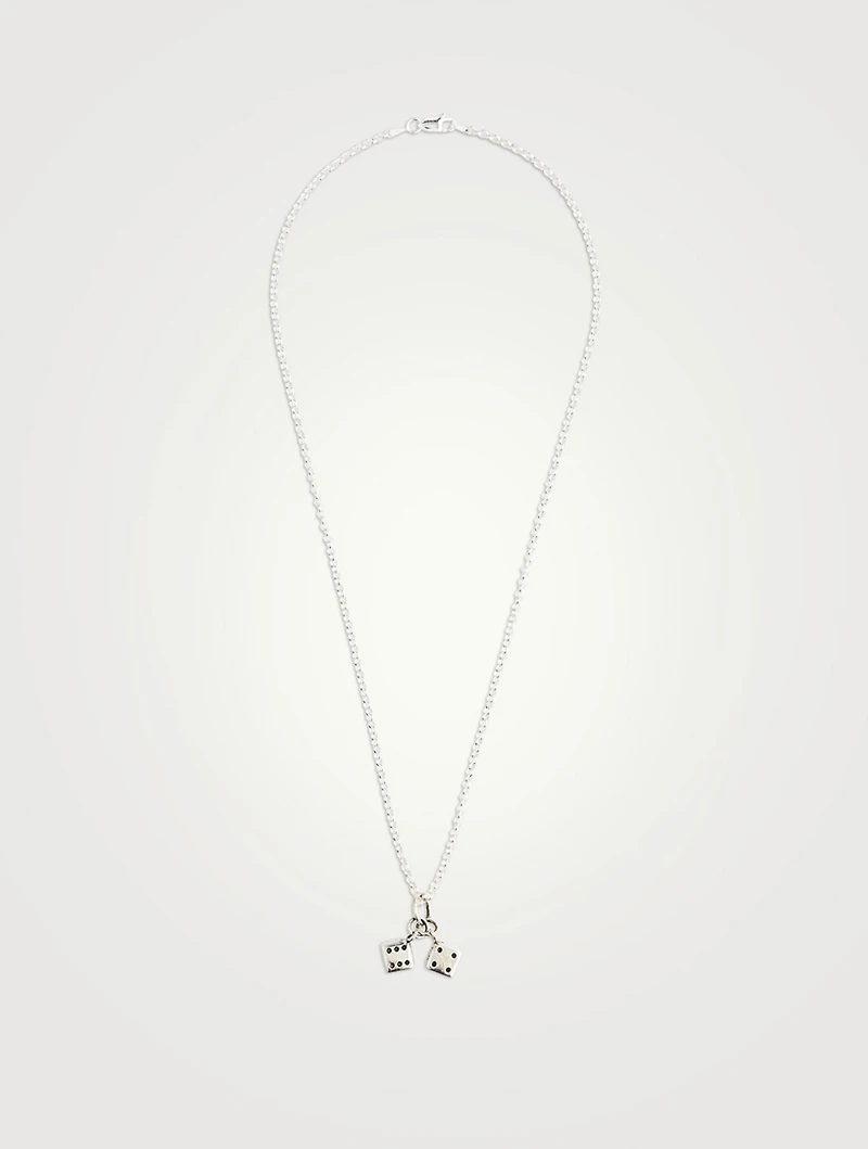 Silver Dice Pendant Necklace