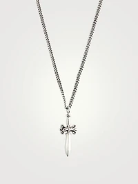 Silver Dagger Pendant Necklace