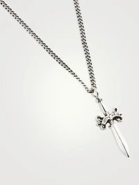 Silver Dagger Pendant Necklace