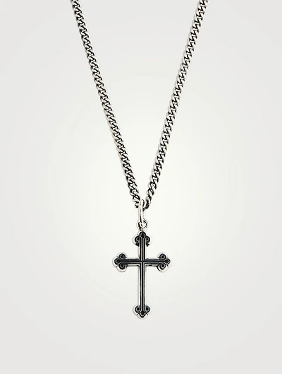 Extra Small Silver Traditional Cross Pendant Necklace