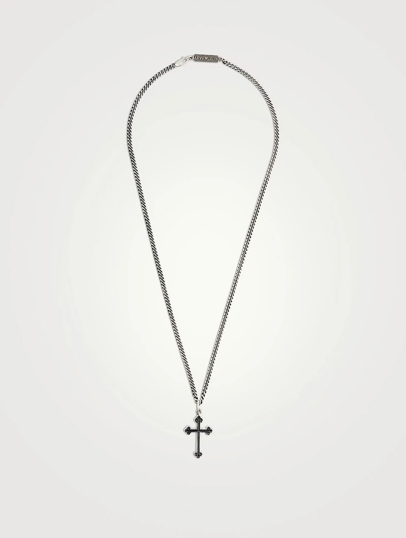 Extra Small Silver Traditional Cross Pendant Necklace