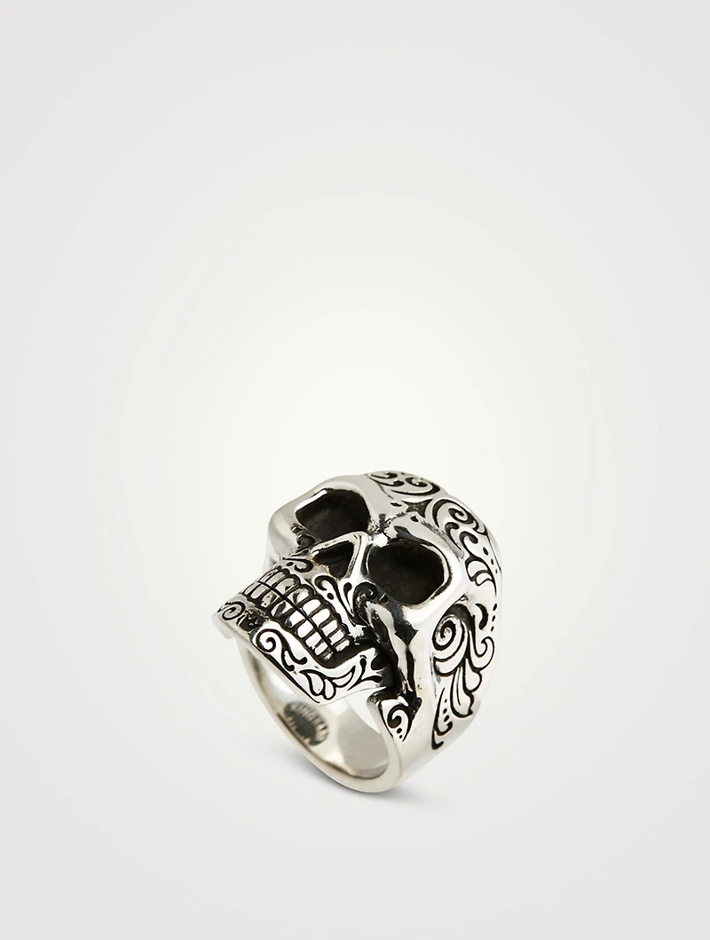 Silver Laughing Skull Ring