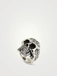 Silver Laughing Skull Ring