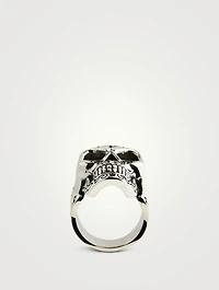 Silver Laughing Skull Ring