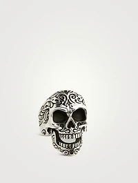 Silver Laughing Skull Ring