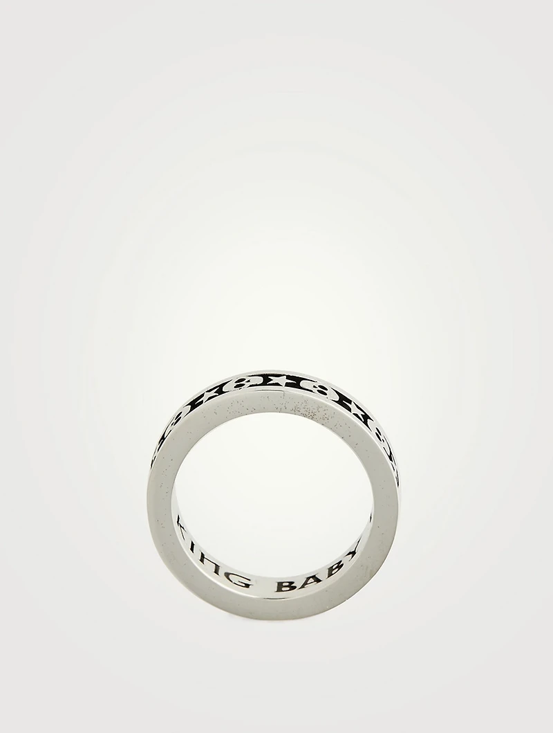 Silver Stackable Skull And Star Ring