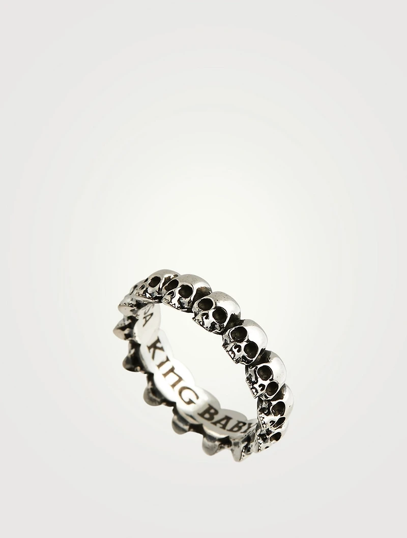 Silver Skull Infinity Ring