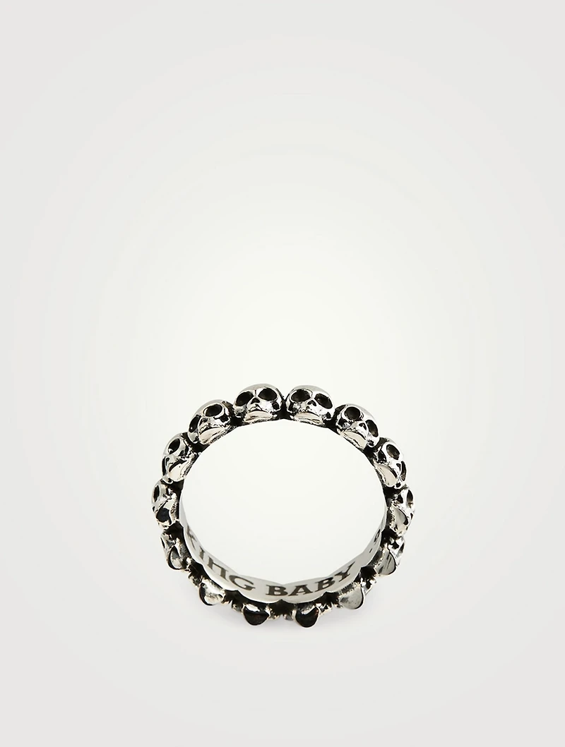 Silver Skull Infinity Ring