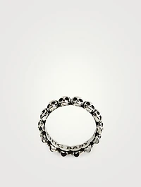 Silver Skull Infinity Ring