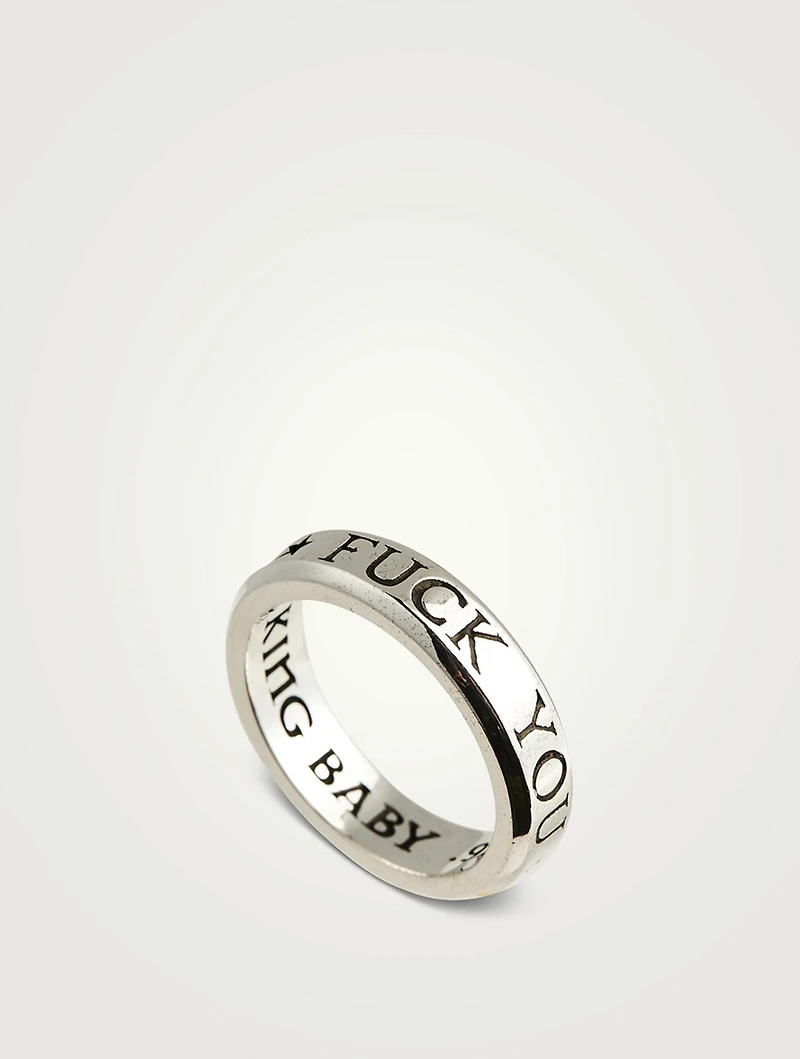 Silver Stackable F You Ring