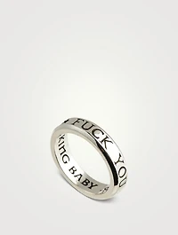Silver Stackable F You Ring