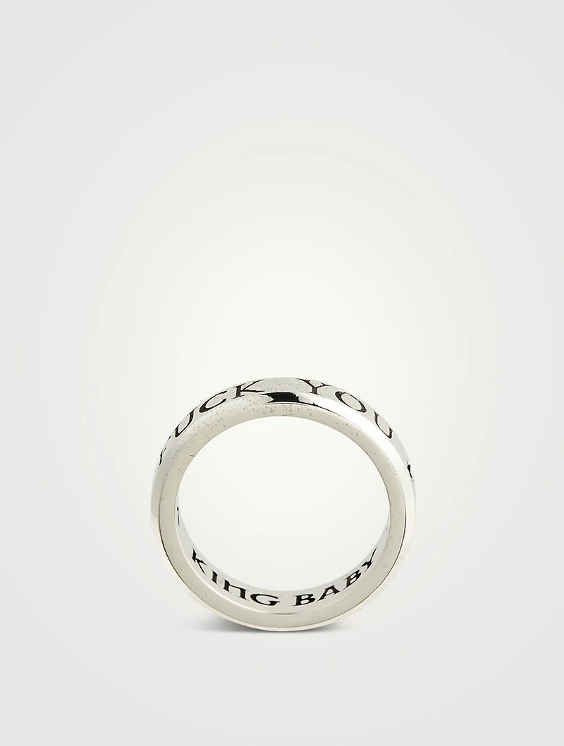 Silver Stackable F You Ring
