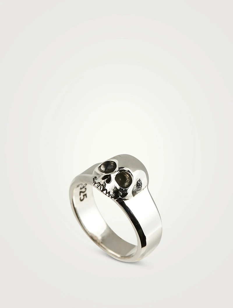Large Silver Hamlet Skull Ring