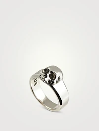 Large Silver Hamlet Skull Ring
