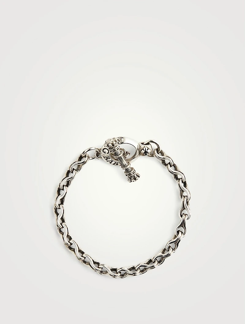 Small Silver Twisted Eight Link Bracelet