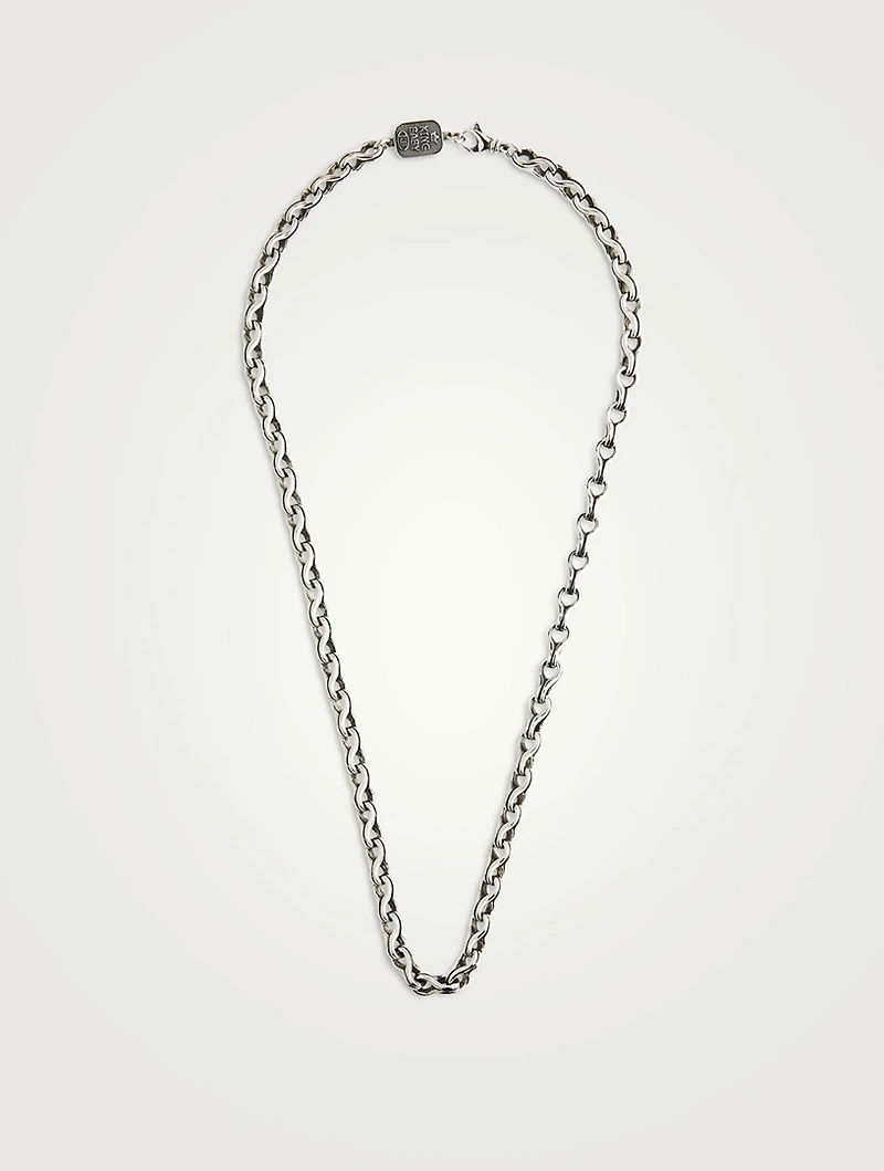 Silver Twisted Eight Link Necklace