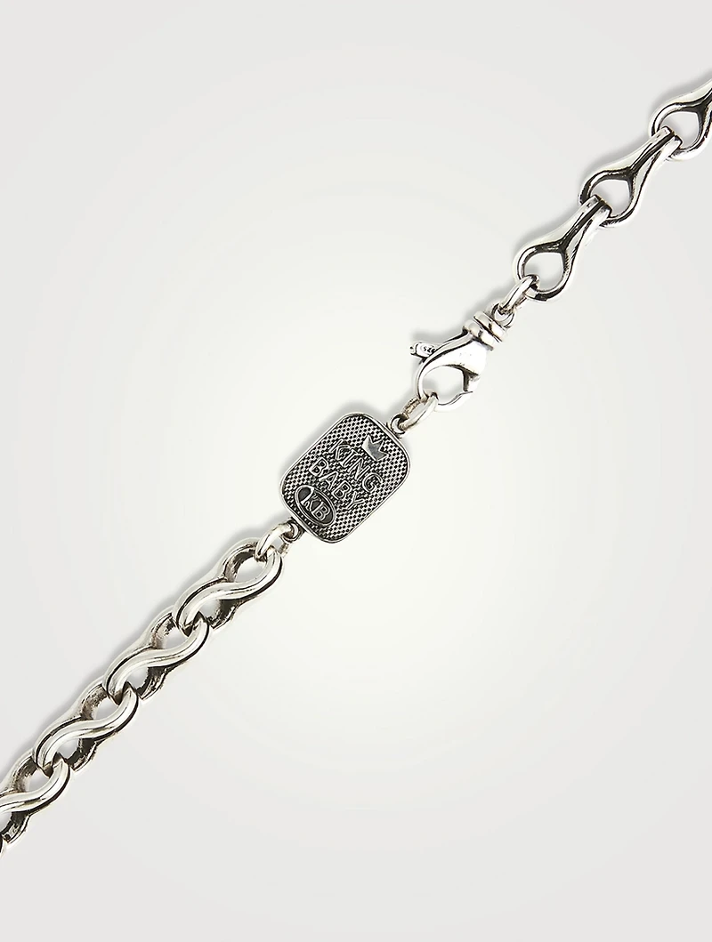 Silver Twisted Eight Link Necklace