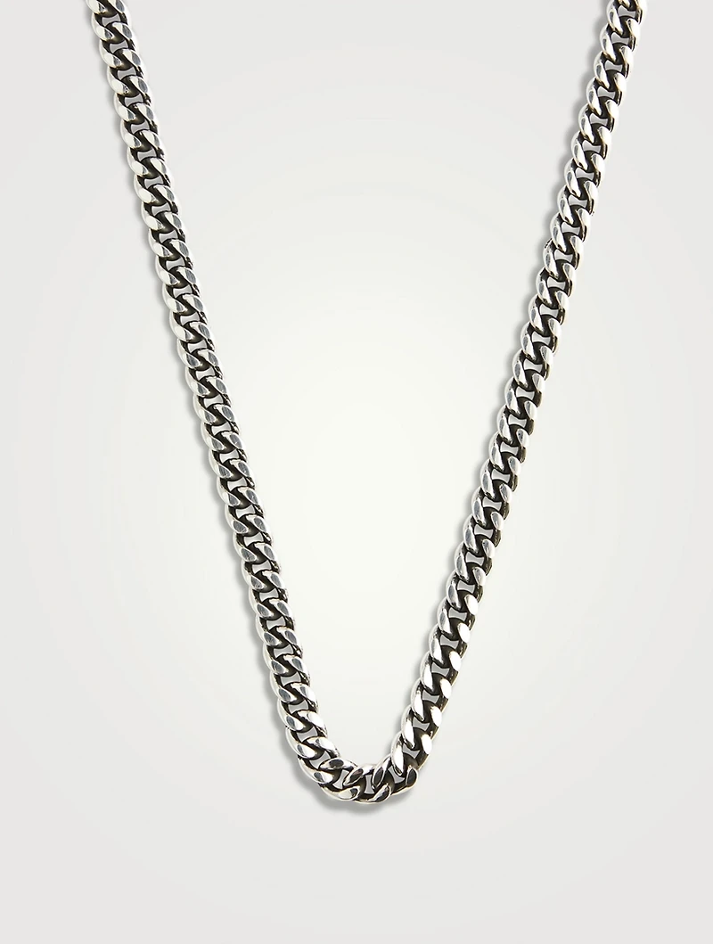 Large Silver Flat Curb Link Necklace