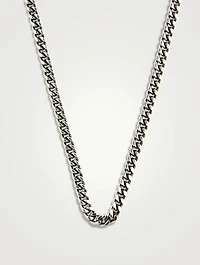Large Silver Flat Curb Link Necklace