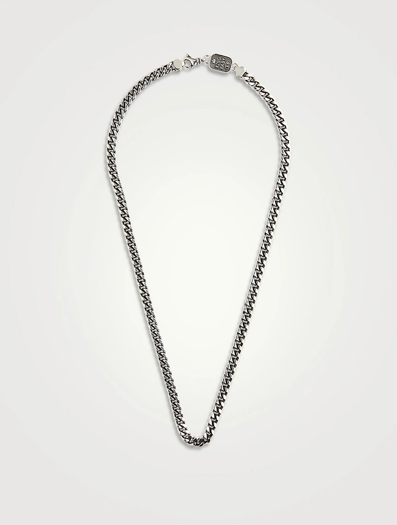 Large Silver Flat Curb Link Necklace
