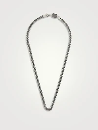 Large Silver Flat Curb Link Necklace