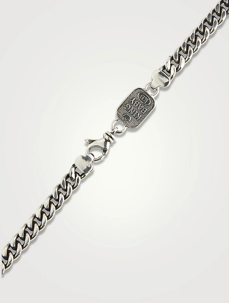 Large Silver Flat Curb Link Necklace