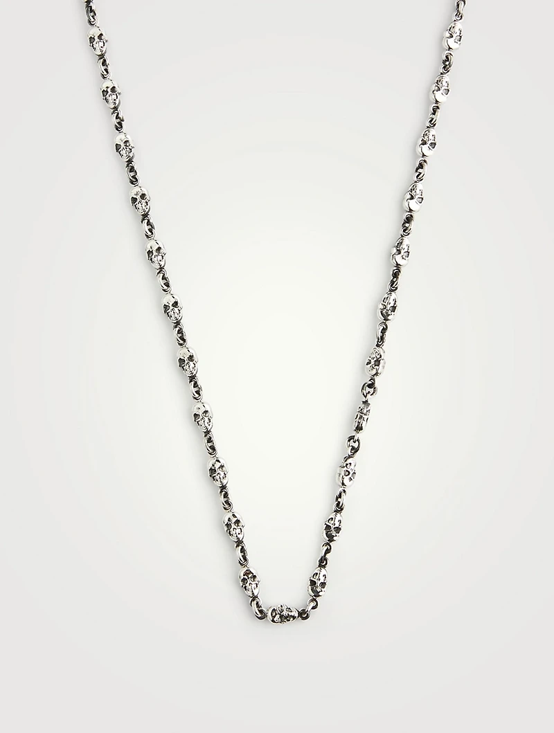 Small Silver Skull Chain Necklace